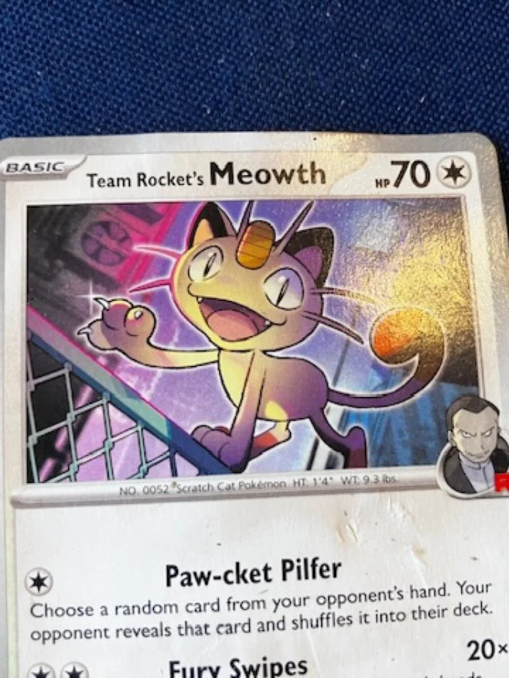 Pokemon Team Rocket's Meowth No. 70 Card